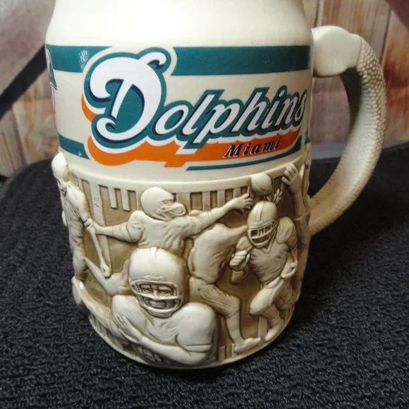 Miami Dolphins Football Mug~Awesome~NFL Fan~Brax ltd~Man cave de… - Picture 2 of 6